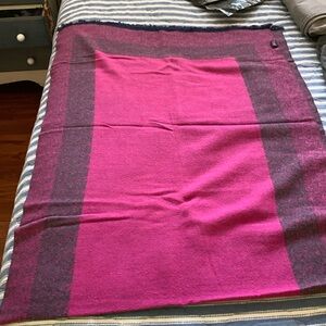 Super soft and cozy scarf or lap blanket. Dark pink and gray